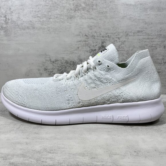 Nike Free RN Flyknit Running Shoes - Men's Size 10 - Pure Platinum - Picture 1 of 10